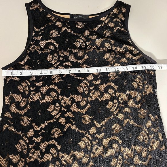 Karen Kane Dress Womens Medium Black Illusion Lace‎ A-Line Mini Cocktail Party - Picture 10 of 14